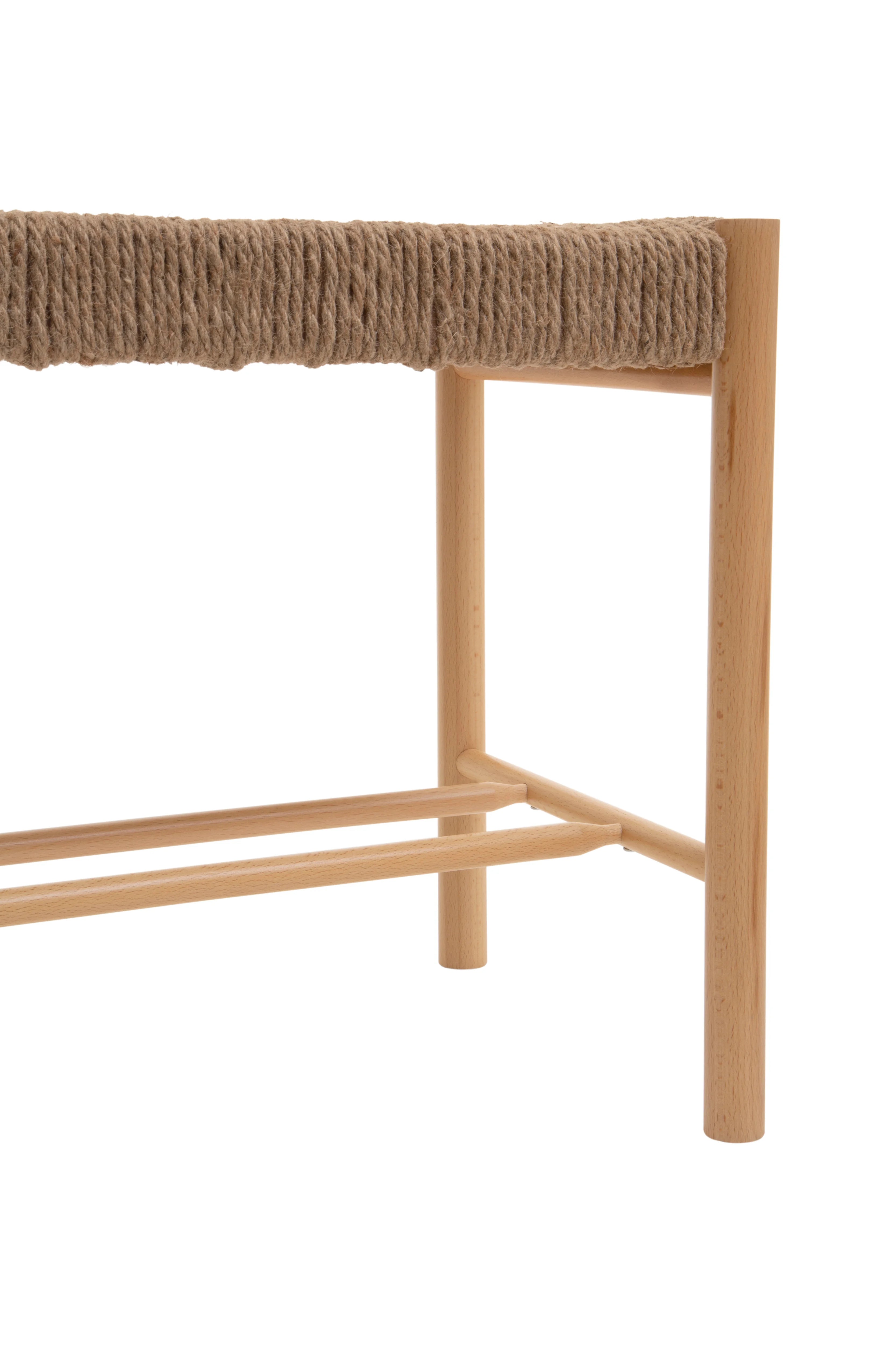 Cleets Natural Wood & Woven Rope Bench | Small
